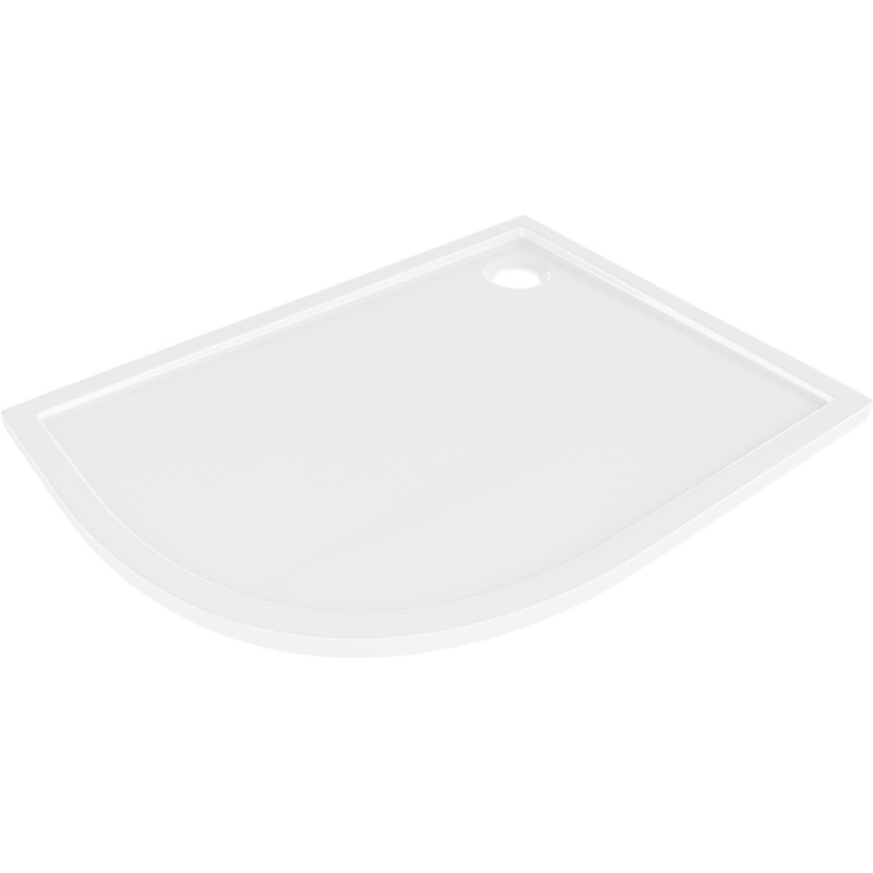 Mexen Flow Duschwanne Halbrund Asymmetrisch Slim Rechts 90 x 80 cm, Weiß Glanz - 46Q108090R