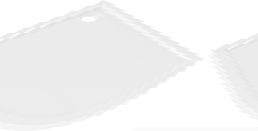 Mexen Flow asymmetrische, halbrunde Slim-Duschwanne links 100 x 80 cm, weiß glänzend - 46Q108010L