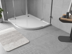 Mexen Flow asymmetrische, halbrunde Slim-Duschwanne links 100 x 80 cm, weiß glänzend - 46Q108010L