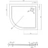 Mexen Flow asymmetrische Halbrundduschtasse Slim rechts 100 x 80 cm, weiß glänzend - 46Q108010R