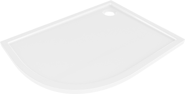 Mexen Flow asymmetrische Halbrundduschtasse Slim rechts 100 x 80 cm, weiß glänzend - 46Q108010R