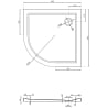 Mexen Flow Duschwanne Halbrund Slim 90 x 90 cm, Weiß Glanz - 46Q109090
