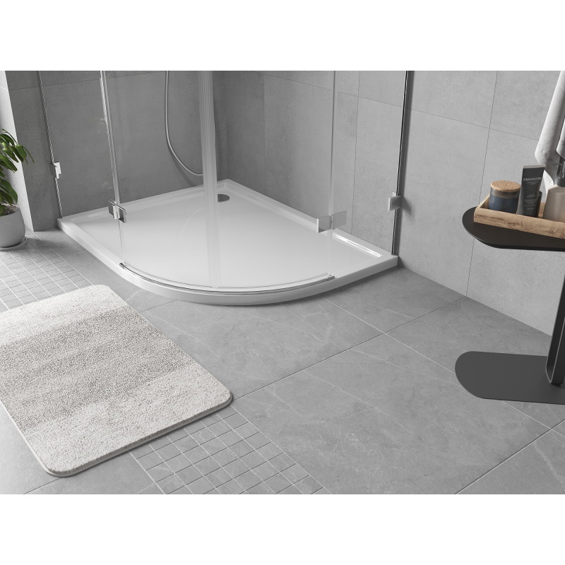 Mexen Flow Duschwanne Halbkreisförmig Asymmetrisch Slim Links 100 x 90 cm, Weiß Hochglanz - 46Q109010L