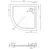 Mexen Flow Duschwanne Halbrund Slim 100 x 100 cm, weiß glänzend - 46Q101010