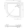 Mexen Flow Duschwanne Halbrund Slim 80 x 80 cm, Schwarz Matt - 46Q708080
