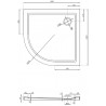 Mexen Flow Halbkreis-Duschwanne Slim 100 x 100 cm, Schwarz Matt - 46Q701010