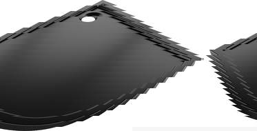 Mexen Flow Duschwanne halbrund asymmetrisch schlank links 90 x 80 cm, schwarz matt - 46Q708090L
