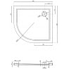 Mexen Flow Halbkreis Duschwanne asymmetrisch schlank rechts 90 x 80 cm, schwarz matt - 46Q708090R