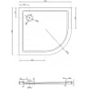 Mexen Flow Halbkreis-Duschwanne asymmetrisch Slim links 100 x 80 cm, schwarz matt - 46Q708010L