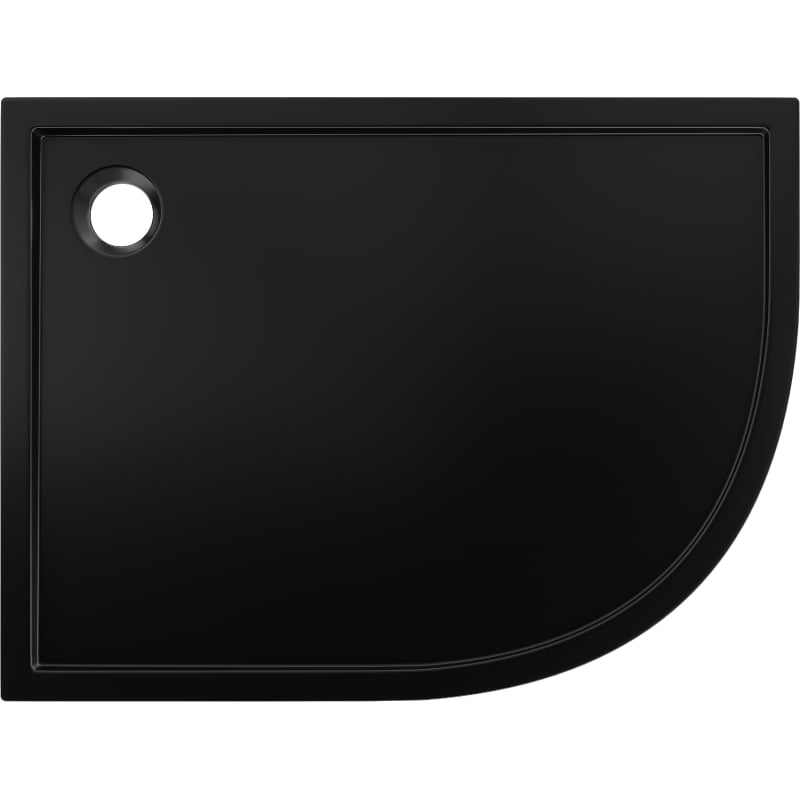 Mexen Flow Halbkreis-Duschwanne asymmetrisch Slim links 100 x 80 cm, schwarz matt - 46Q708010L