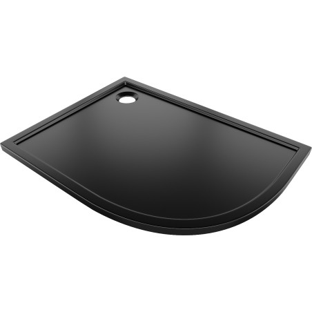 Mexen Flow Halbkreis-Duschwanne asymmetrisch Slim links 100 x 80 cm, schwarz matt - 46Q708010L