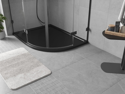 Mexen Flow Halbkreis-Duschwanne asymmetrisch Slim links 100 x 80 cm, schwarz matt - 46Q708010L