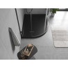 Mexen Flow Halbrunder asymmetrischer Slim-Duschwanne rechts 100 x 80 cm, schwarz matt - 46Q708010R