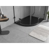 Mexen Flow Halbrunder asymmetrischer Slim-Duschwanne rechts 100 x 80 cm, schwarz matt - 46Q708010R