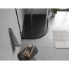 Mexen Flow halbrunde asymmetrische Slim-Duschwanne rechts 100 x 90 cm, schwarz matt - 46Q709010R