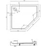 Mexen Flow+ Fünfeck-Duschwanne links 90 x 80 cm, weiß glänzend - 46P108090LH
