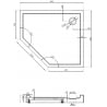 Mexen Flow+ Fünfeck-Duschwanne rechts 90 x 80 cm, weiß glänzend - 46P108090RH