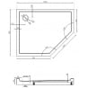 Mexen Flow+ Fünfeck-Duschwanne links 100 x 80 cm, weiß glänzend - 46P108010LH