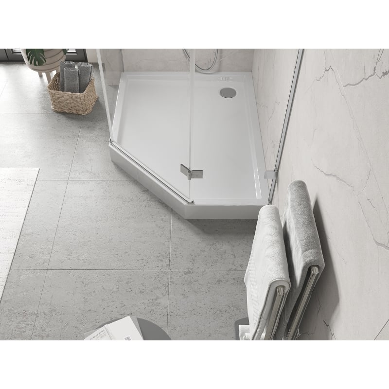 Mexen Flow+ Fünfeck-Duschwanne links 100 x 90 cm, weiß glänzend - 46P109010LH