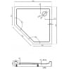 Mexen Flow+ Fünfeck-Duschwanne 80 x 80 cm, Schwarz Matt - 46P708080H