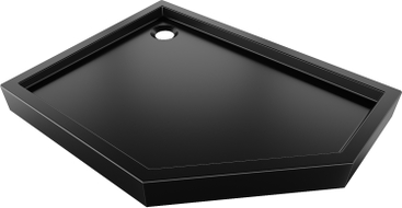 Mexen Flow+ Fünfeck-Duschwanne links 80 x 100 cm, schwarz matt - 46P708010LH