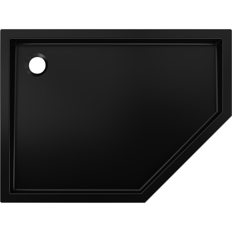 Mexen Flow+ Fünfeck-Duschwanne links 80 x 100 cm, schwarz matt - 46P708010LH