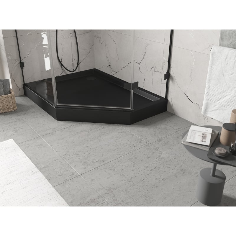 Mexen Flow+ Duschwanne fünfeckig links 100 x 90 cm, schwarz matt - 46P709010LH