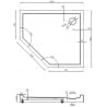 Mexen Flow+ Fünfeck-Duschtasse rechts 100 x 90 cm, schwarz matt - 46P709010RH