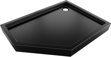 Mexen Flow+ Fünfeck-Duschtasse rechts 100 x 90 cm, schwarz matt - 46P709010RH
