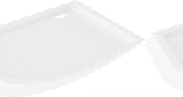 Mexen Flow+ asymmetrische, halbrunde linke Duschwanne 90 x 80 cm, weiß glanzend - 46Q108090LH