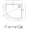 Mexen Flow+ asymmetrische, rechteckige Duschwanne, rechts, 90 x 80 cm, schwarz matt - 46Q708090RH