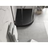 Mexen Flow+ asymmetrische, rechteckige Duschwanne, rechts, 90 x 80 cm, schwarz matt - 46Q708090RH