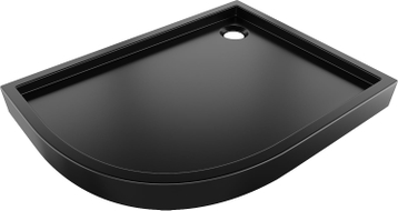 Mexen Flow+ asymmetrische, rechteckige Duschwanne, rechts, 90 x 80 cm, schwarz matt - 46Q708090RH