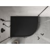 Mexen Flow+ asymmetrische Halbrund-Duschwanne links 100 x 80 cm, schwarzmatt - 46Q708010LH