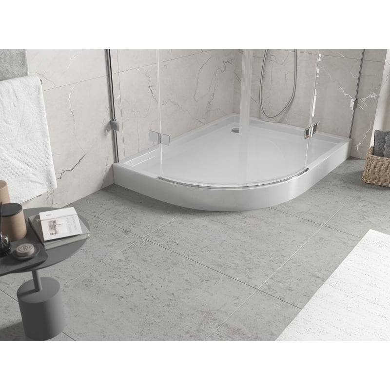 Mexen Flow+ Duschwanne halbkreisförmig asymmetrisch rechts 100 x 80 cm, weiß glänzend - 46Q108010RH