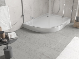 Mexen Flow+ Duschwanne halbkreisförmig asymmetrisch rechts 100 x 80 cm, weiß glänzend - 46Q108010RH