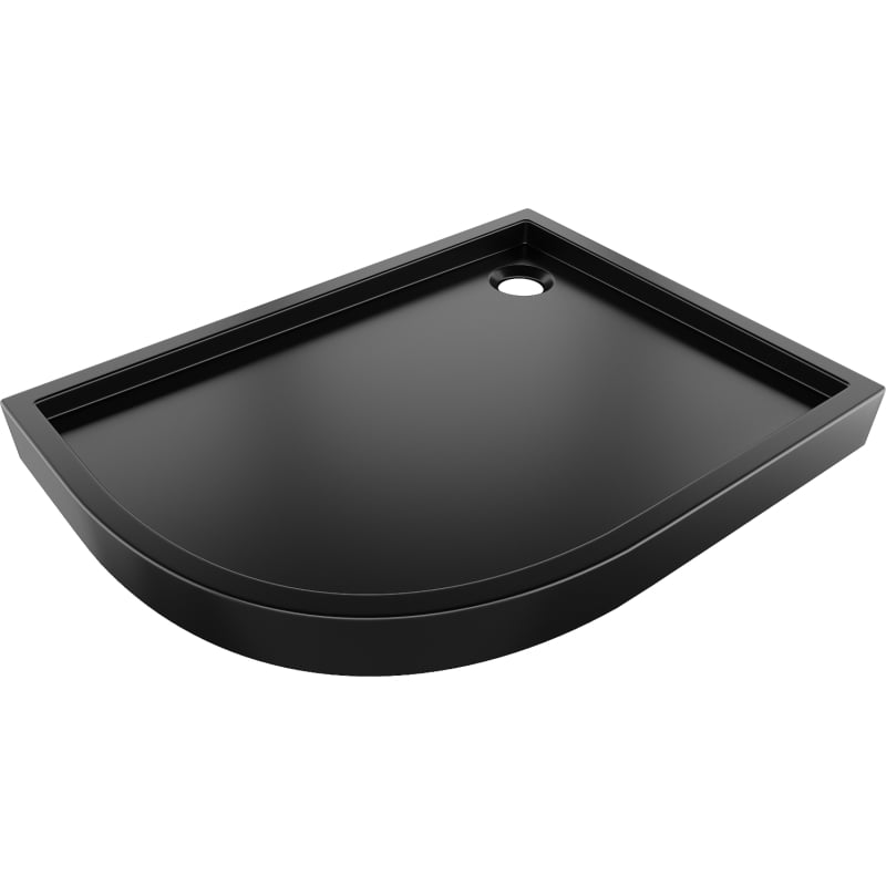 Mexen Flow+ Duschwanne Halbkreis asymmetrisch rechts 100 x 80 cm, schwarz matt - 46Q708010RH
