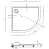 Mexen Flow+ Duschwanne halbkreisförmig asymmetrisch links 100 x 90 cm, weiß glänzend - 46Q109010LH