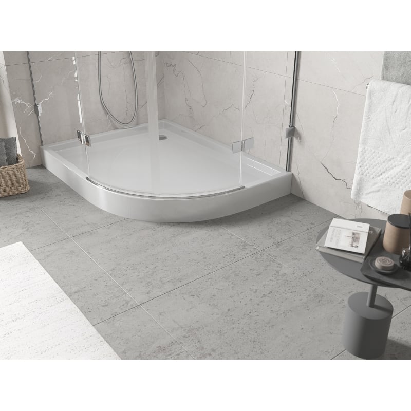 Mexen Flow+ Duschwanne halbkreisförmig asymmetrisch links 100 x 90 cm, weiß glänzend - 46Q109010LH