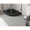 Mexen Flow+ asymmetrische, halbrunde, linke Duschwanne 100 x 90 cm, schwarz matt - 46Q709010LH