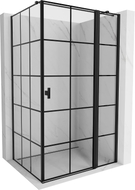 Mexen Mist T Duschkabine, rechts öffnend, 100 x 110 cm, schwarzes Gitter, schwarz - 8A4T-100-110-70-77-P
