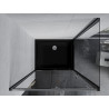 Mexen Apia Schiebeduschkabine 140 x 100 cm, transparent, Chrom + Flat-Duschwanne, schwarz - 840-140-100-01-00-4070