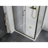 Mexen Apia Schiebeduschkabine 90 x 70 cm, transparent, gold + Duschwanne Flat, weiß- 840-090-070-50-00-4010G