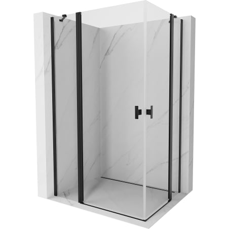 Mexen Mist Duo Duschkabine schwenkbar 120 x 95 cm, transparent, schwarz - 8A4-120-095-70-00