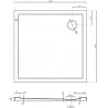 Mexen Flow quadratische Duschwanne slim 110 x 110 cm, schwarzmatt - 46S701111