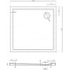 Mexen Flow Duschwanne quadratisch Slim 120 x 120 cm, weiß glänzend - 46S101212