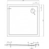 Mexen Flow Duschwanne quadratisch slim 120 x 120 cm, schwarz matt - 46S701212