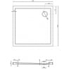 Mexen Flow Duschwanne Quadratisch Slim 80 x 80 cm, Schwarz Matt - 46S708080