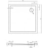 Mexen Flow Duschwanne quadratisch slim 85 x 85 cm, weiß glänzend - 46S108585