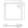 Mexen Flow quadratische Duschwanne Slim 90 x 90 cm, schwarz matt - 46S709090